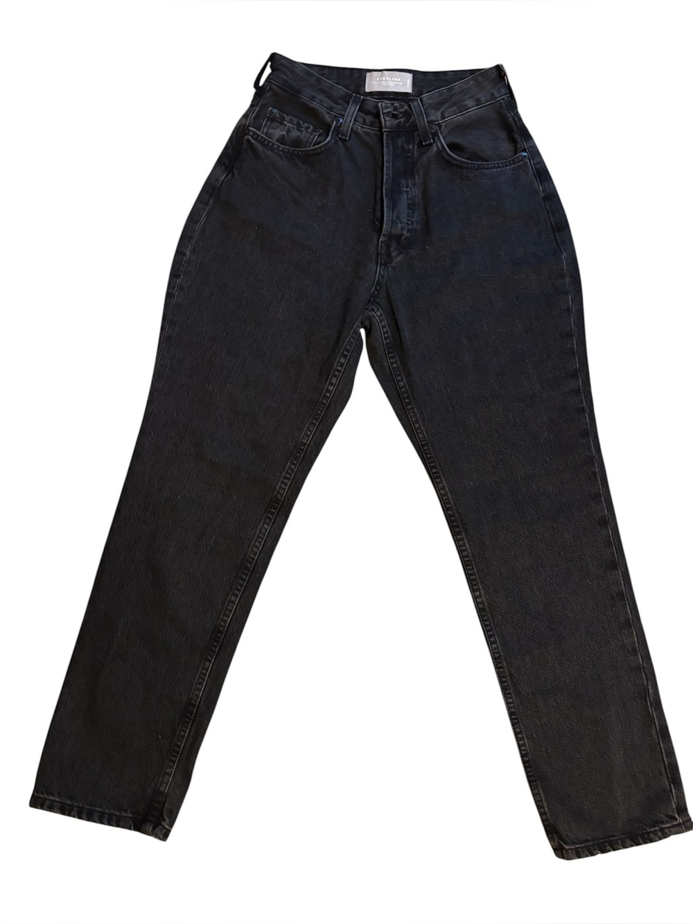 Everlane The Curvy ’90s Cheeky Straight Jeans Black Denim High Rise Size 26NWT